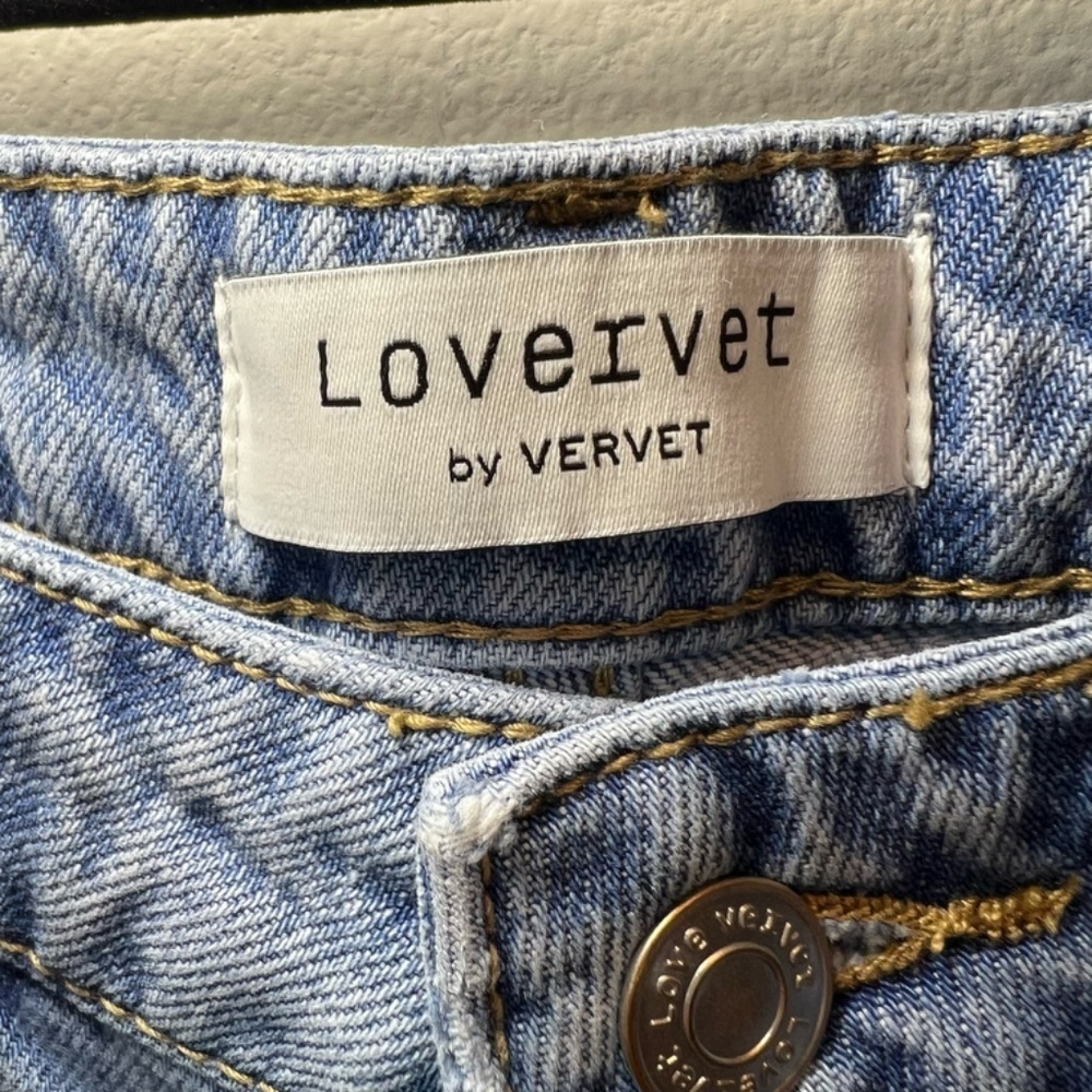 Lovervet by Vervet High Rise Crop Dad Jeans Light Wash Denim Causal Modern 25x26 - Picture 4 of 13